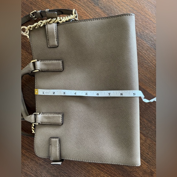 Michael Kors Hamilton Taupe Saffiano Leather Satchel - Picture 9 of 10